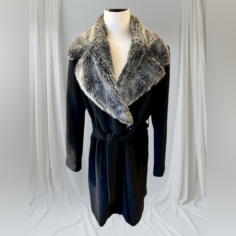 Stunning vintage midnight blue wool coat - Lakeland, size 16 (fits medium)